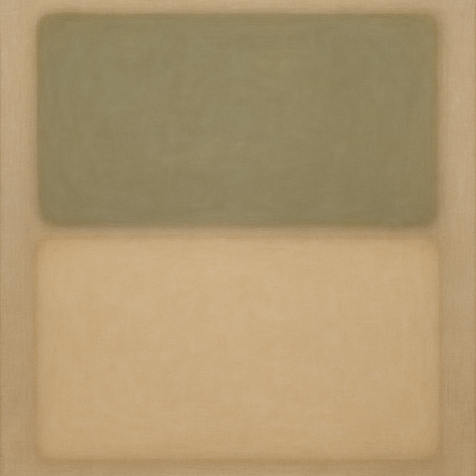 Sage Olive & Pale Sandstone Minimalist Harmony No. 20 Oil Painting 100% Hand Painted Oil on Belgian Linen Canvas, Original Fine Art Wall Decor
