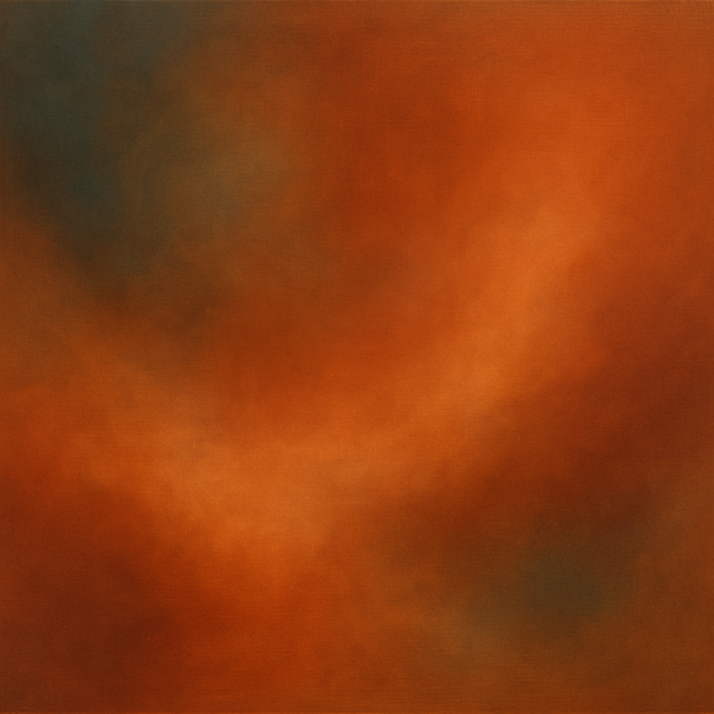 Deep Topaz & Spiced Terracotta Glow No. 9 Oil Painting 100% Hand Painted Oil on Belgian Linen Canvas, Original Fine Art Wall Decor