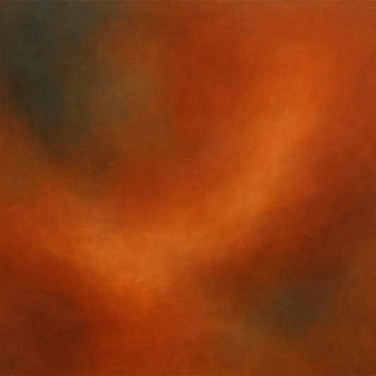 Deep Topaz & Spiced Terracotta Glow No. 9 Oil Painting 100% Hand Painted Oil on Belgian Linen Canvas, Original Fine Art Wall Decor