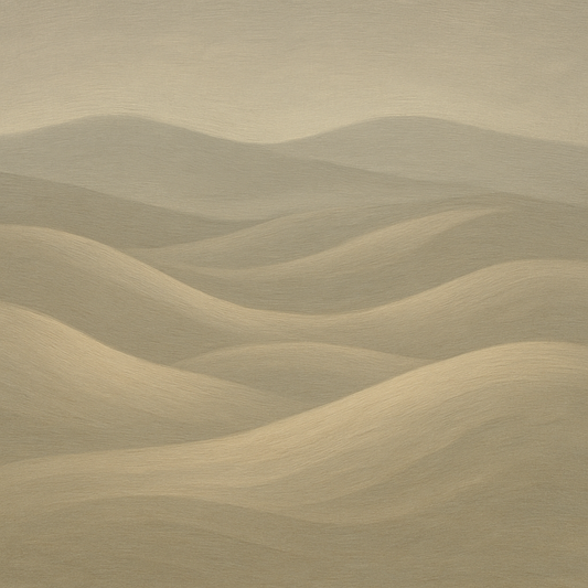 Monochrome Sand Dune Contours & Pale Slate No. 30 Oil Painting 100% Hand Painted Oil on Belgian Linen Canvas, Original Fine Art Wall Decor
