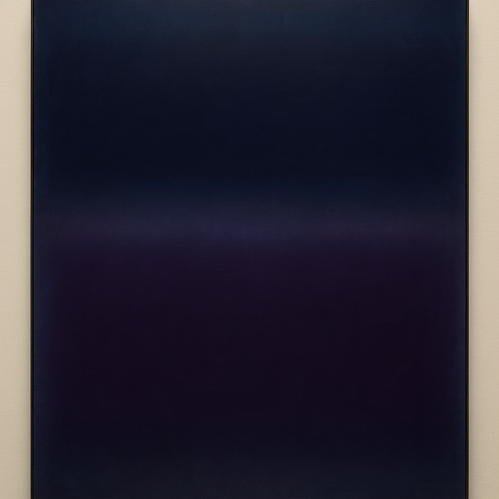 Deep Indigo & Midnight Plum Ambient Field No. 18 Oil Painting 100% Hand Painted Oil on Belgian Linen Canvas, Original Fine Art Wall Decor