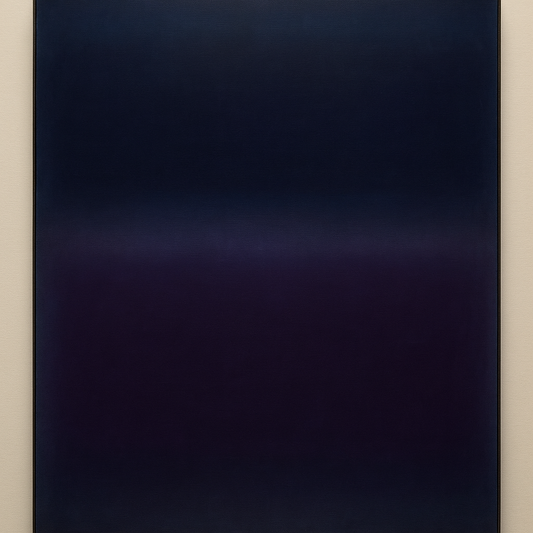 Deep Indigo & Midnight Plum Ambient Field No. 18 Oil Painting 100% Hand Painted Oil on Belgian Linen Canvas, Original Fine Art Wall Decor