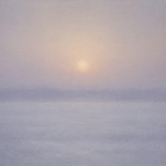 Winter Dawn Frost & Pale Silver Light No. 3 Oil Painting 100% Hand Painted Oil on Belgian Linen Canvas, Original Fine Art Wall Decor
