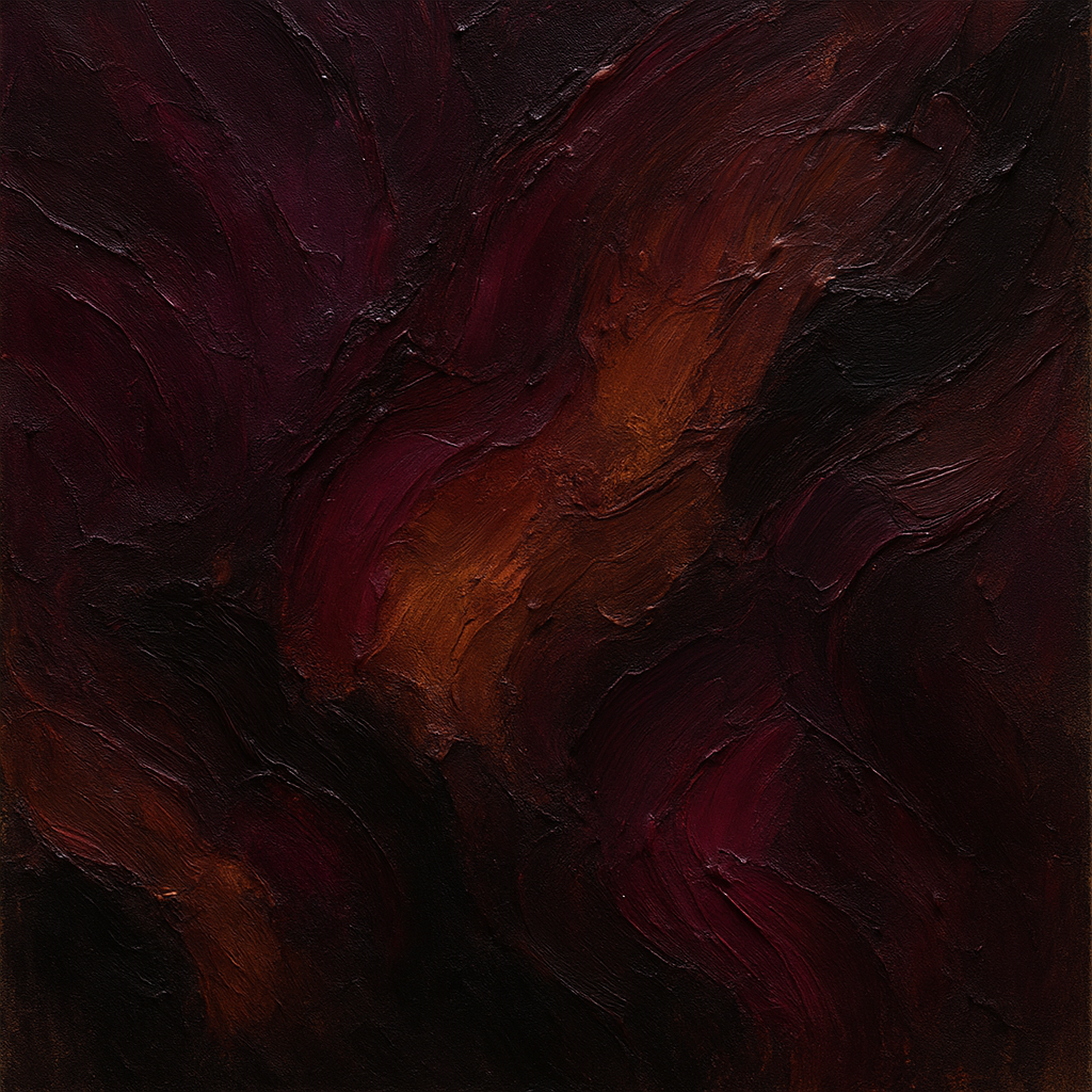 Rich Burgundy Plum & Velvet Amber No. 3 Oil Painting 100% Hand Painted Oil on Belgian Linen Canvas, Original Fine Art Wall Decor