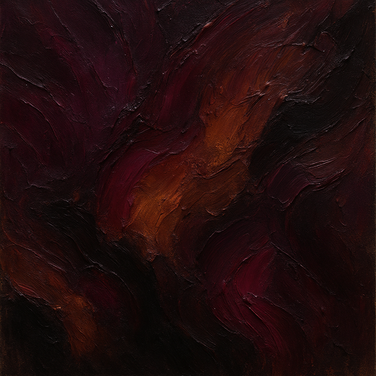 Rich Burgundy Plum & Velvet Amber No. 3 Oil Painting 100% Hand Painted Oil on Belgian Linen Canvas, Original Fine Art Wall Decor