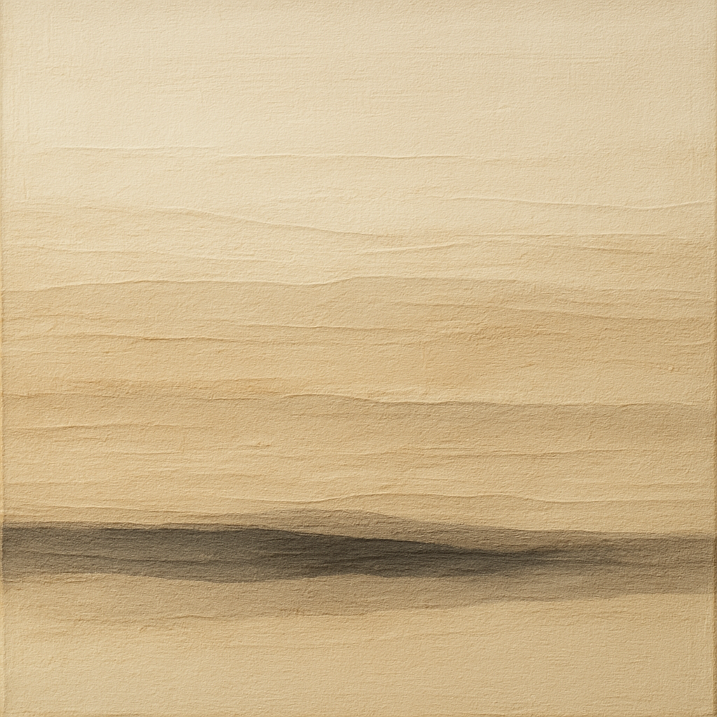 Raw Limestone Horizon & Washed Linen No. 12 Oil Painting - View 1