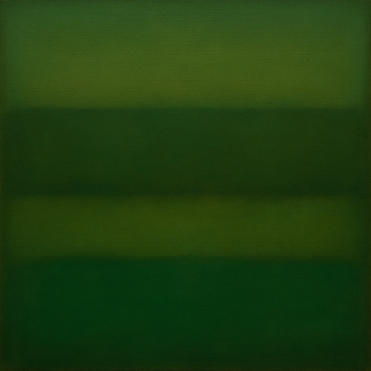 Forest Emerald & Deep Moss Contemplative Field No. 24 Oil Painting - View 1