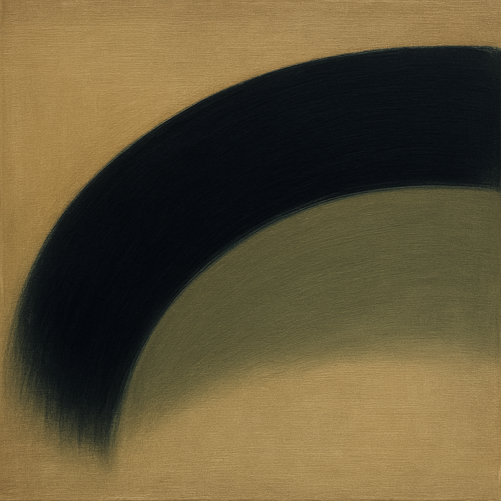 Navy Indigo & Warm Sand Sweep No. 2 - Modern Fine Art Oil Painting - View 1