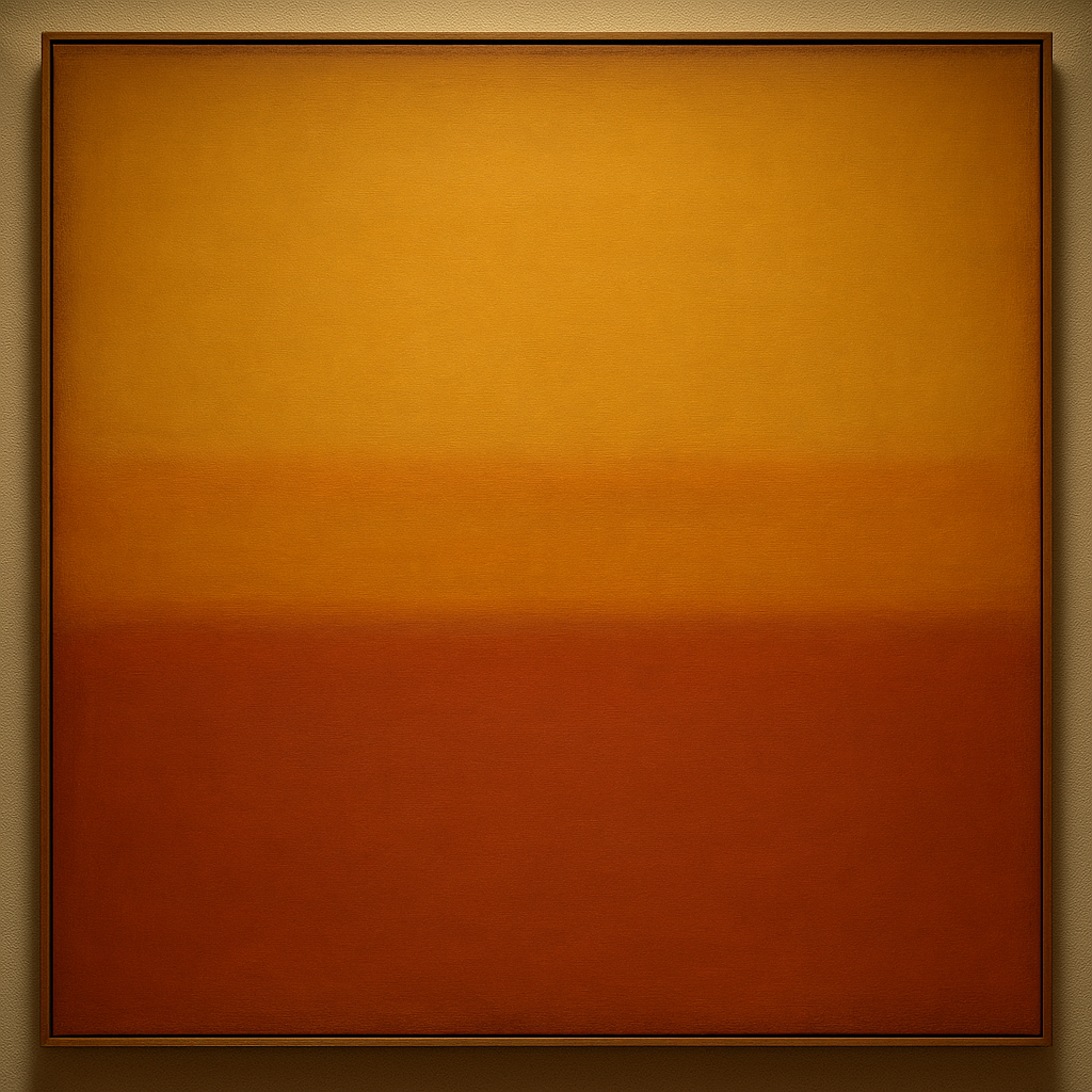 Luminous Ochre & Terracotta Horizon Color Field No. 20 Oil Painting - View 1