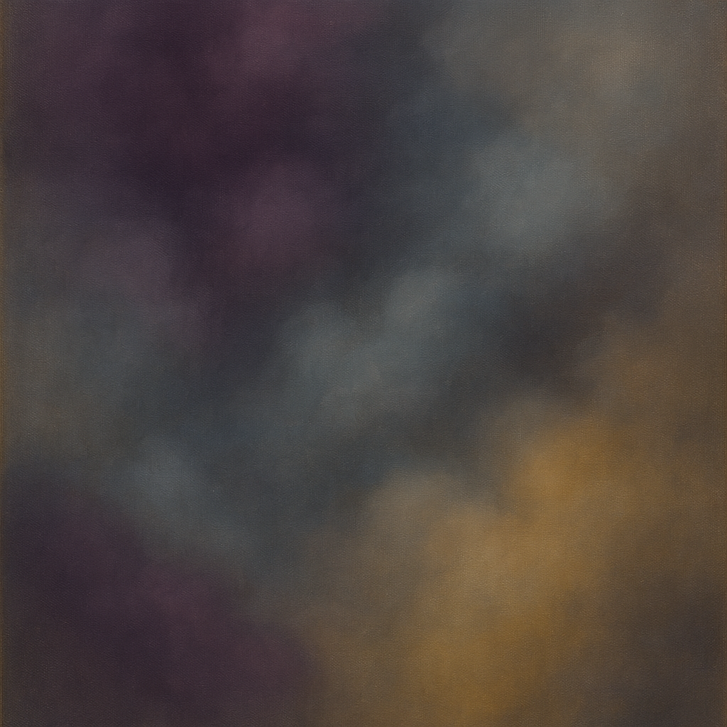Gilded Plum & Soft Smoke Cloud Harmony No. 20 Oil Painting 100% Hand Painted Oil on Belgian Linen Canvas, Original Fine Art Wall Decor