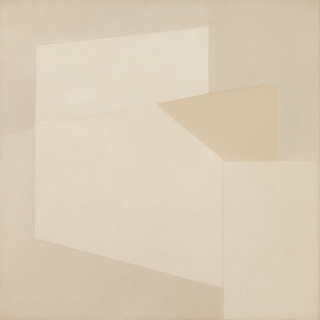 Architectural Stucco Geometry No. 3 - Modern Fine Art Oil Painting - View 1