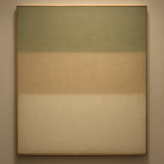 Sage Olive & Pale Sandstone Minimalist Harmony No. 30 Oil Painting 100% Hand Painted Oil on Belgian Linen Canvas, Original Fine Art Wall Decor