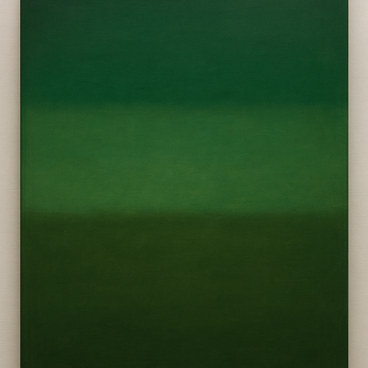 Forest Emerald & Deep Moss Contemplative Field No. 28 Oil Painting 100% Hand Painted Oil on Belgian Linen Canvas, Original Fine Art Wall Decor
