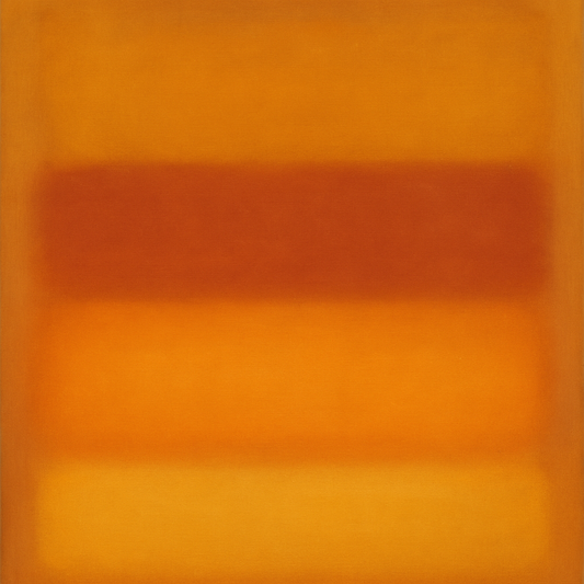 Luminous Ochre & Terracotta Horizon Color Field No. 19 Oil Painting - View 1