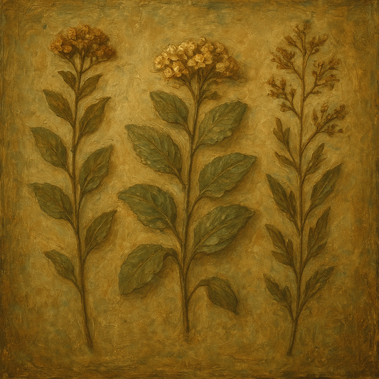 Antique Botanical Herbarium Study No. 5 Oil Painting - 100% Hand-Painted Master Oil Painting