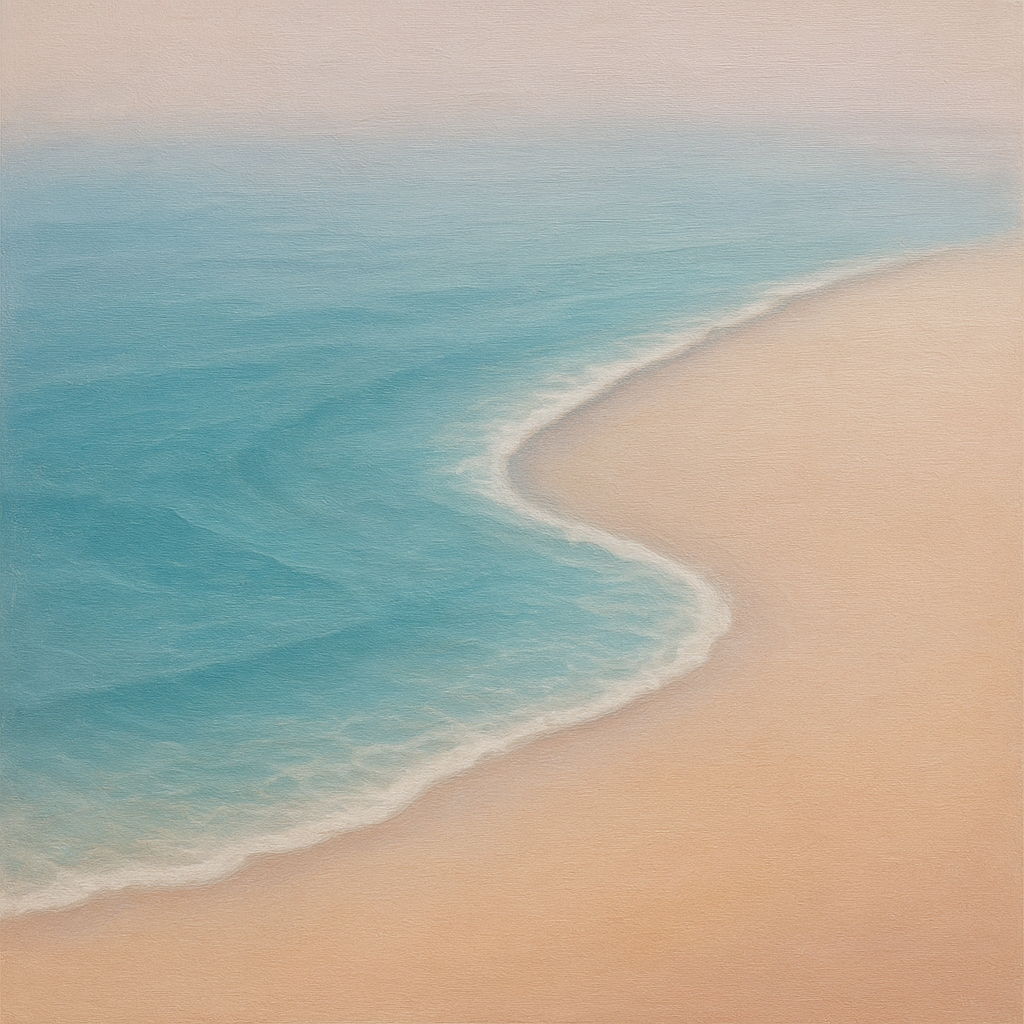 Calm Tide Line & Sand Drift No. 2 - Modern Fine Art Oil Painting - View 1