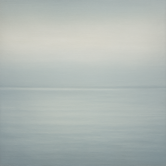 Glass Horizon over Quiet Arctic Waters No. 22 Oil Painting 100% Hand Painted Oil on Belgian Linen Canvas, Original Fine Art Wall Decor