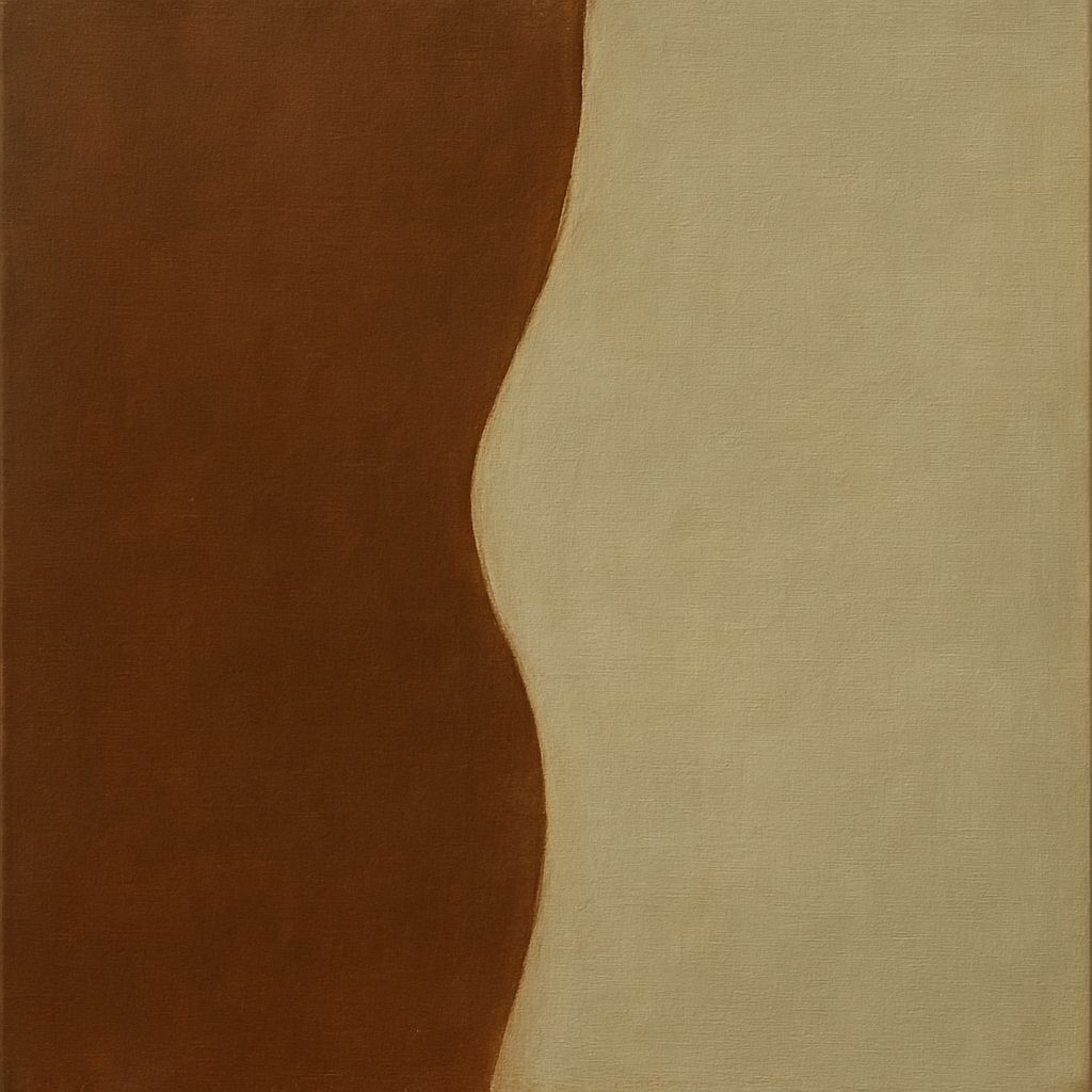 Burnt Umber & Greige Duet No. 7 - Modern Fine Art Oil Painting - View 1