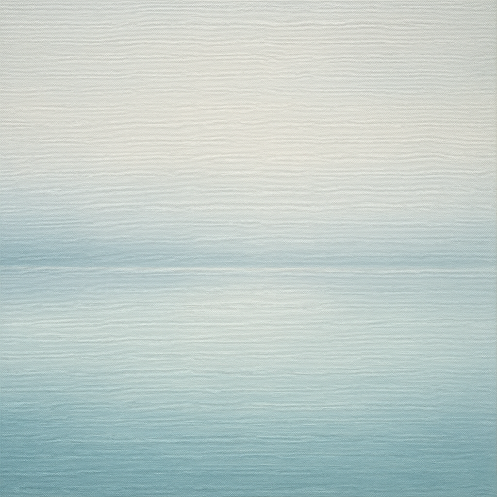 Glass Horizon over Quiet Arctic Waters No. 11 Oil Painting 100% Hand Painted Oil on Belgian Linen Canvas, Original Fine Art Wall Decor