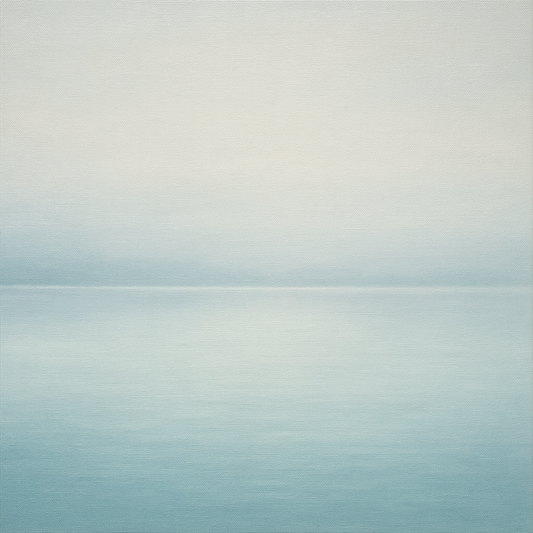 Glass Horizon over Quiet Arctic Waters No. 11 Oil Painting 100% Hand Painted Oil on Belgian Linen Canvas, Original Fine Art Wall Decor