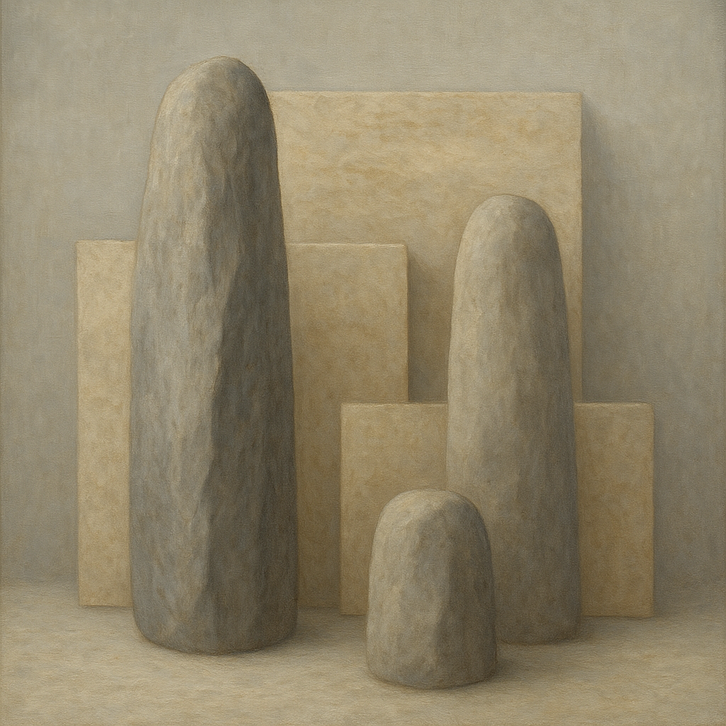Driftwood Grey & Weathered Stone Monolith No. 19 Oil Painting 100% Hand Painted Oil on Belgian Linen Canvas, Original Fine Art Wall Decor
