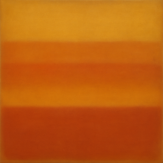 Luminous Ochre & Terracotta Horizon Color Field No. 5 Oil Painting 100% Hand Painted Oil on Belgian Linen Canvas, Original Fine Art Wall Decor