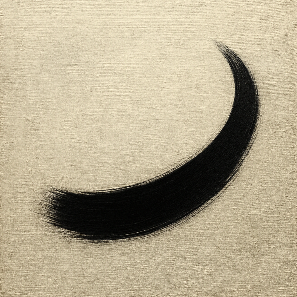 Monochrome Brushstroke Void No. 5 - Modern Fine Art Oil Painting - View 1