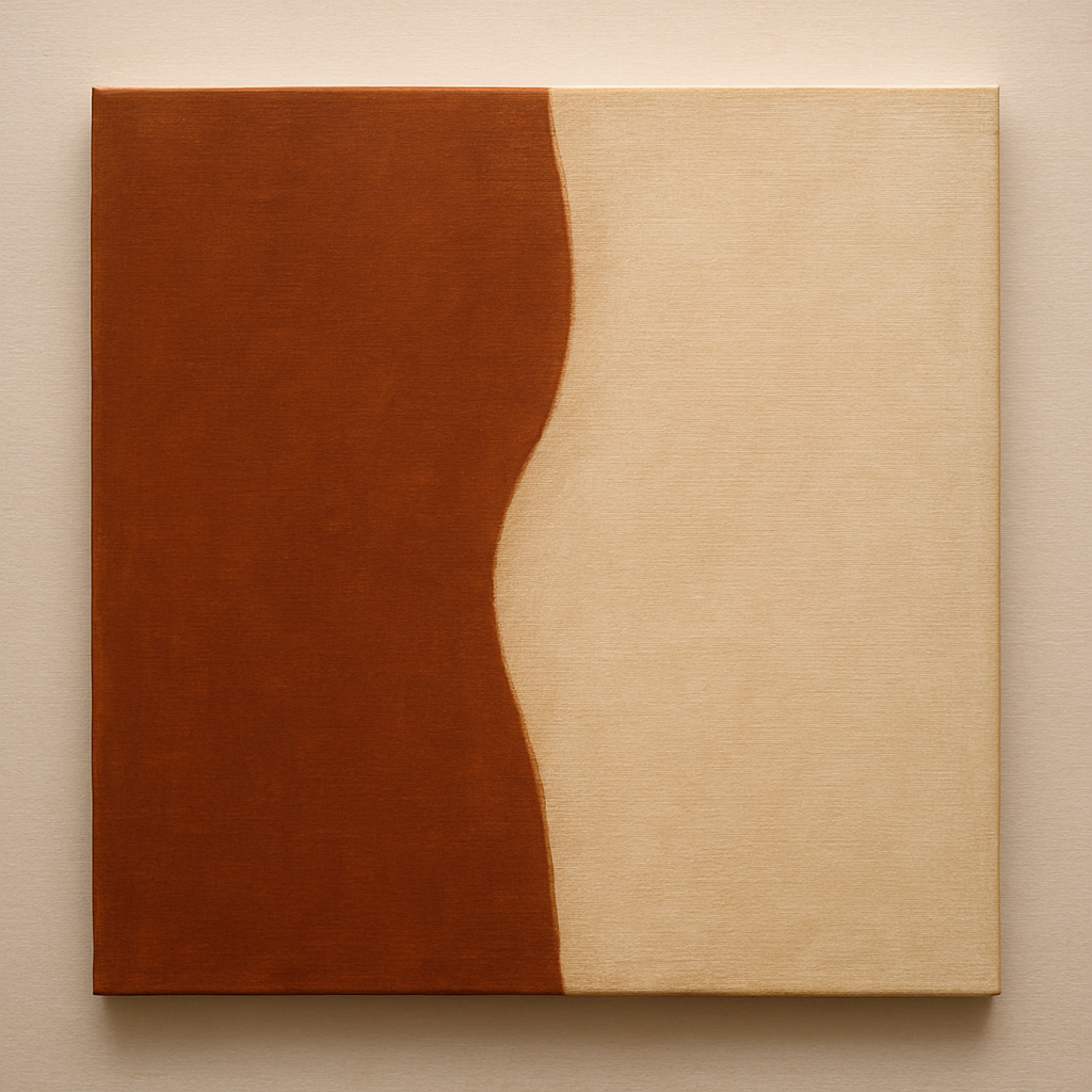 Burnt Umber & Greige Duet No. 7 - Modern Fine Art Oil Painting - View 1