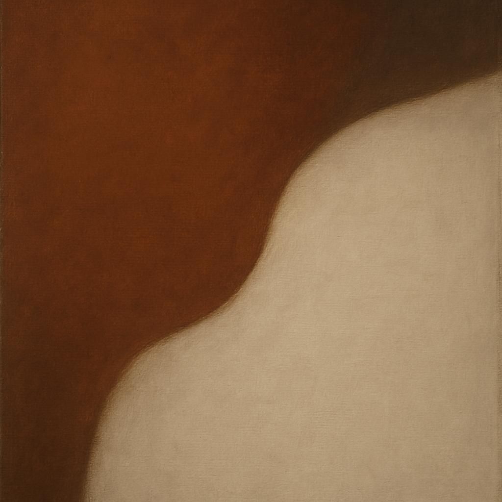Burnt Umber & Greige Duet No. 7 - Modern Fine Art Oil Painting - View 1