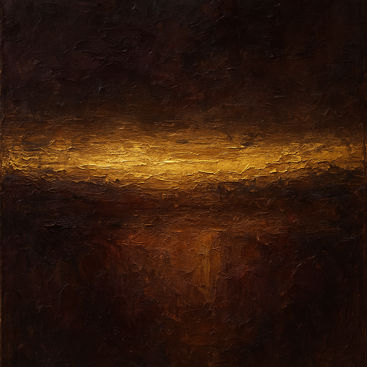 Espresso Velvet & Gilded Horizon No. 4 Oil Painting - 100% Hand-Painted Master Oil Painting