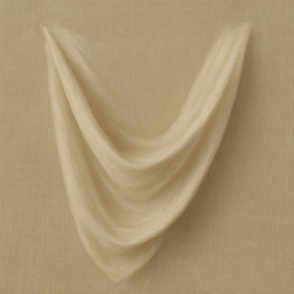 Alabaster Linen Texture Fold No. 4 - Modern Fine Art Oil Painting - View 1