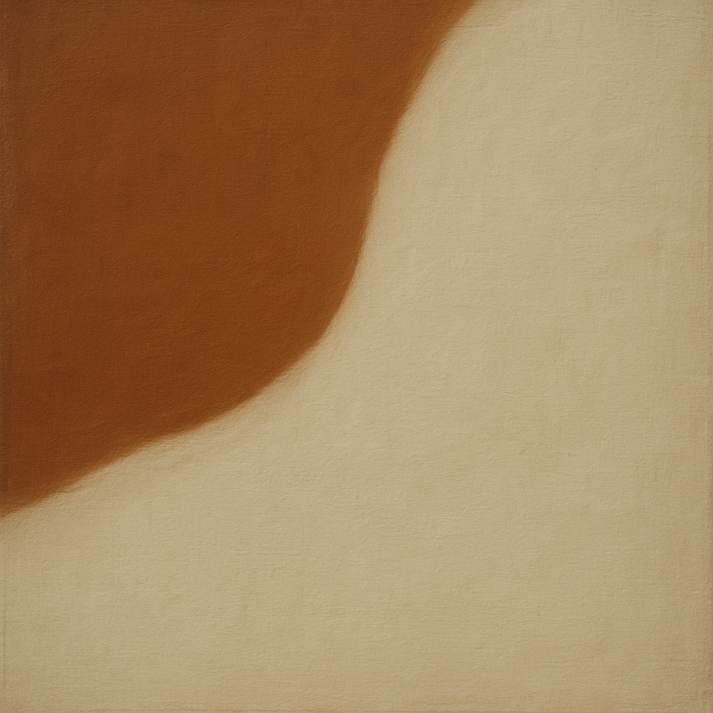 Burnt Umber & Greige Duet No. 7 - Modern Fine Art Oil Painting - View 1