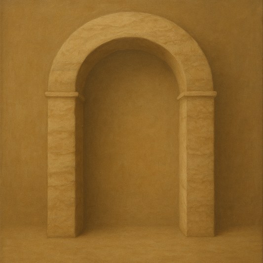 Travertine Stone Arch & Earth Tones No. 19 Oil Painting - View 1
