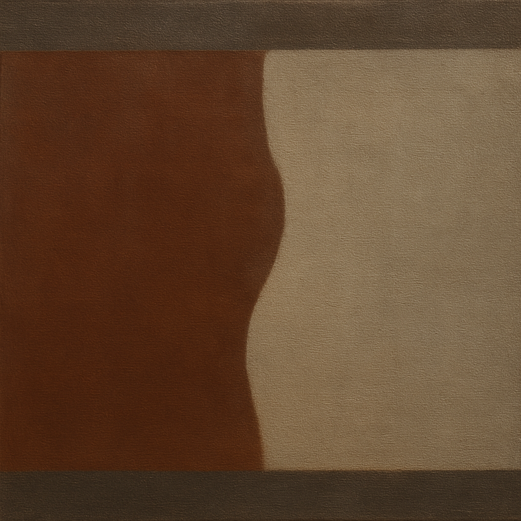 Burnt Umber & Greige Duet No. 7 - Modern Fine Art Oil Painting - View 1