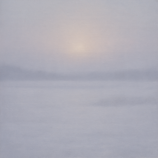 Winter Dawn Frost & Pale Silver Light No. 13 Oil Painting 100% Hand Painted Oil on Belgian Linen Canvas, Original Fine Art Wall Decor