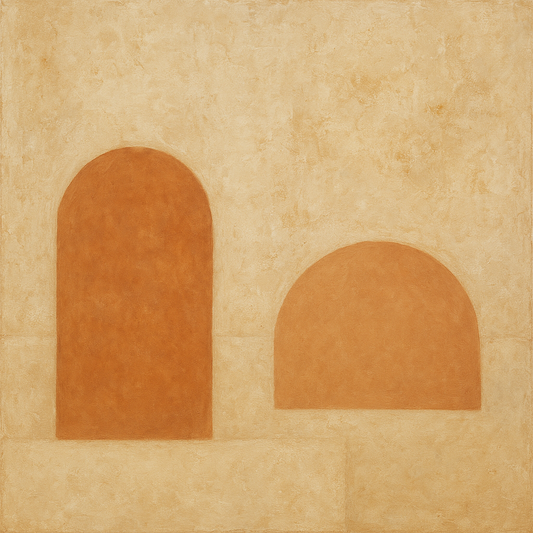 Earthy Terracotta & Weathered Plaster Wash No. 24 Oil Painting 100% Hand Painted Oil on Belgian Linen Canvas, Original Fine Art Wall Decor