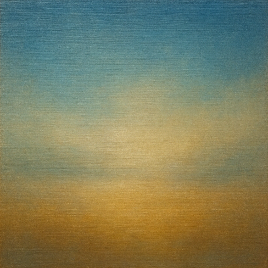 Celestial Azure & Warm Ochre Equilibrium No. 10 Oil Painting - View 1