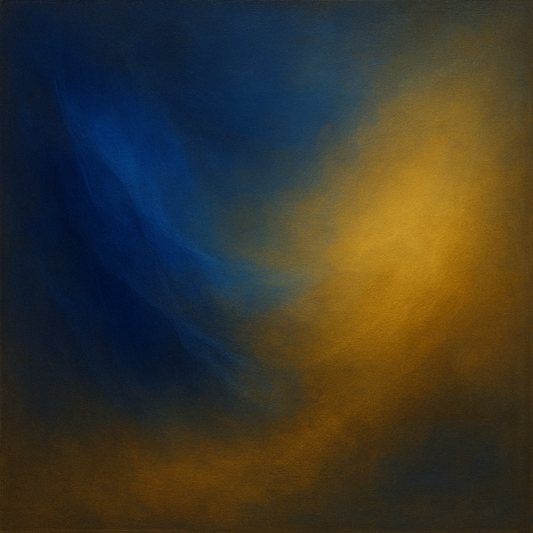 Lapis Lazuli & Golden Ochre Luminous Field No. 6 Oil Painting - View 1