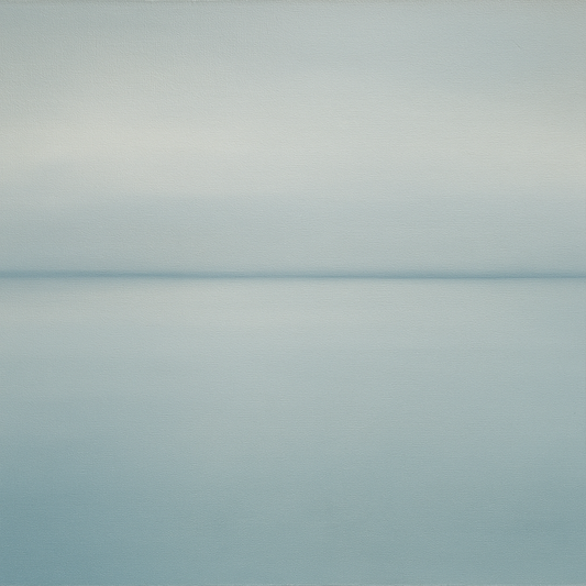 Glass Horizon over Quiet Arctic Waters No. 24 Oil Painting 100% Hand Painted Oil on Belgian Linen Canvas, Original Fine Art Wall Decor