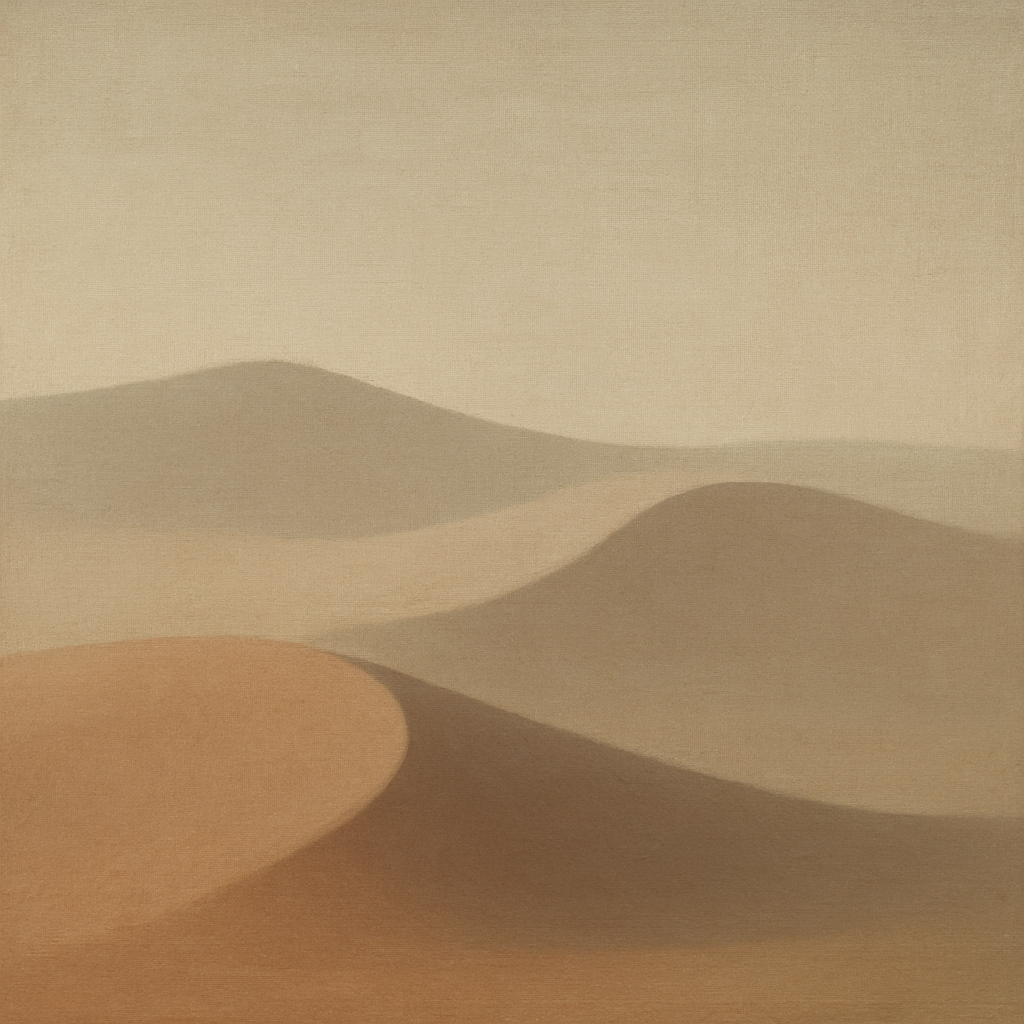 Muted Desert Dune Geometry No. 8 - Modern Fine Art Oil Painting - View 1