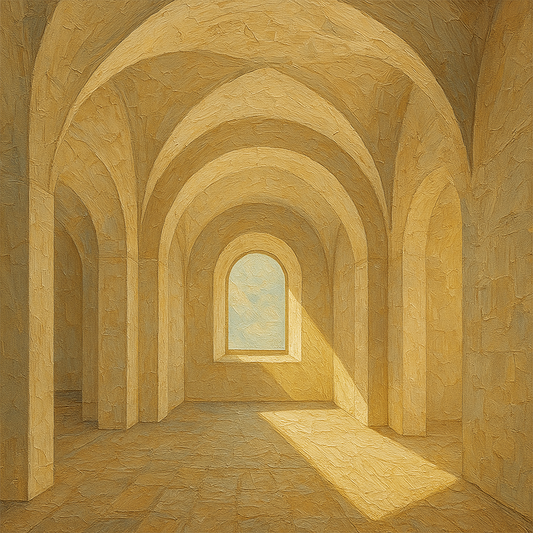 Modernist Vaulted Gallery Light Beam No. 4 Oil Painting - 100% Hand-Painted Master Oil Painting