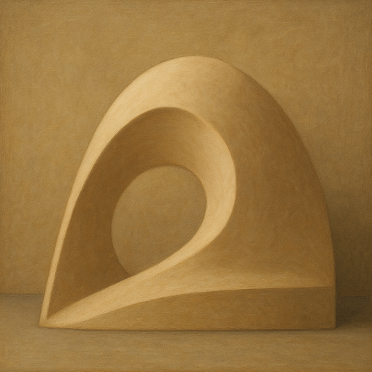 Soft Architectural Curve in Desert Bone No. 23 Oil Painting 100% Hand Painted Oil on Belgian Linen Canvas, Original Fine Art Wall Decor