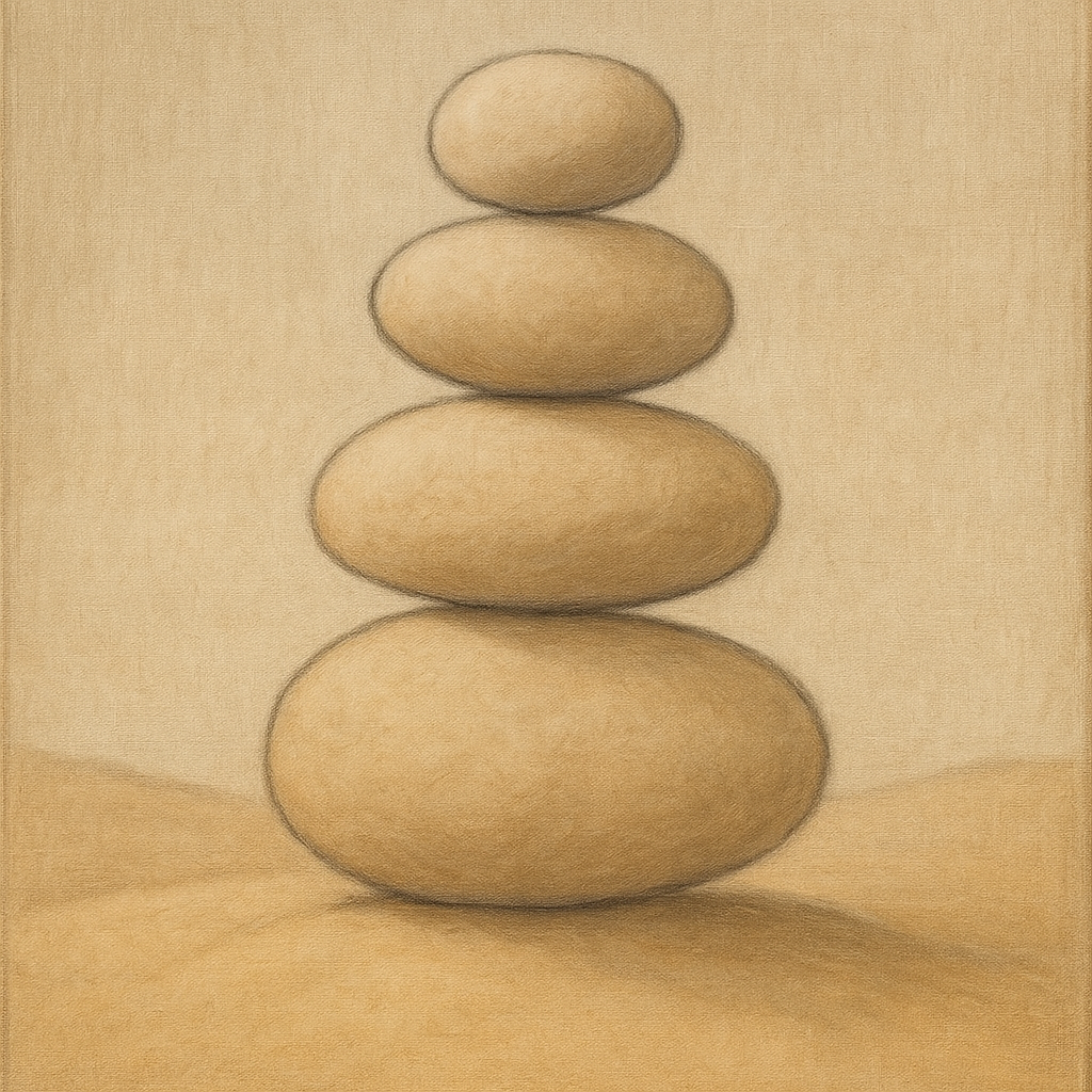Organic Pebble Contours No. 3 - Modern Fine Art Oil Painting - View 1