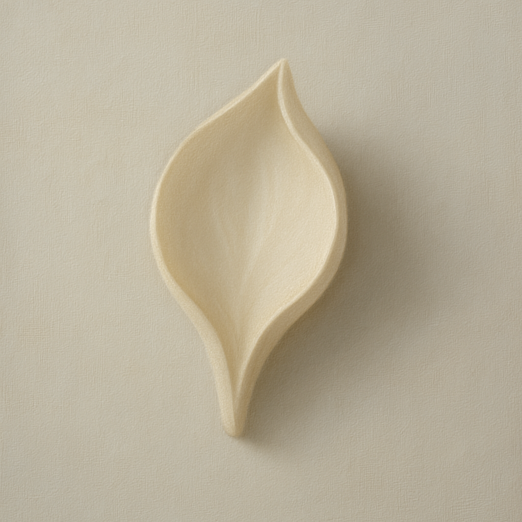 Sculpted Ivory Floral Contour No. 1 - Modern Fine Art Oil Painting - View 1