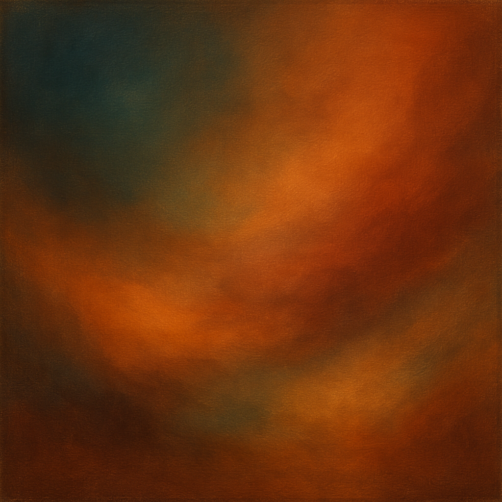 Deep Topaz & Spiced Terracotta Glow No. 4 Oil Painting 100% Hand Painted Oil on Belgian Linen Canvas, Original Fine Art Wall Decor