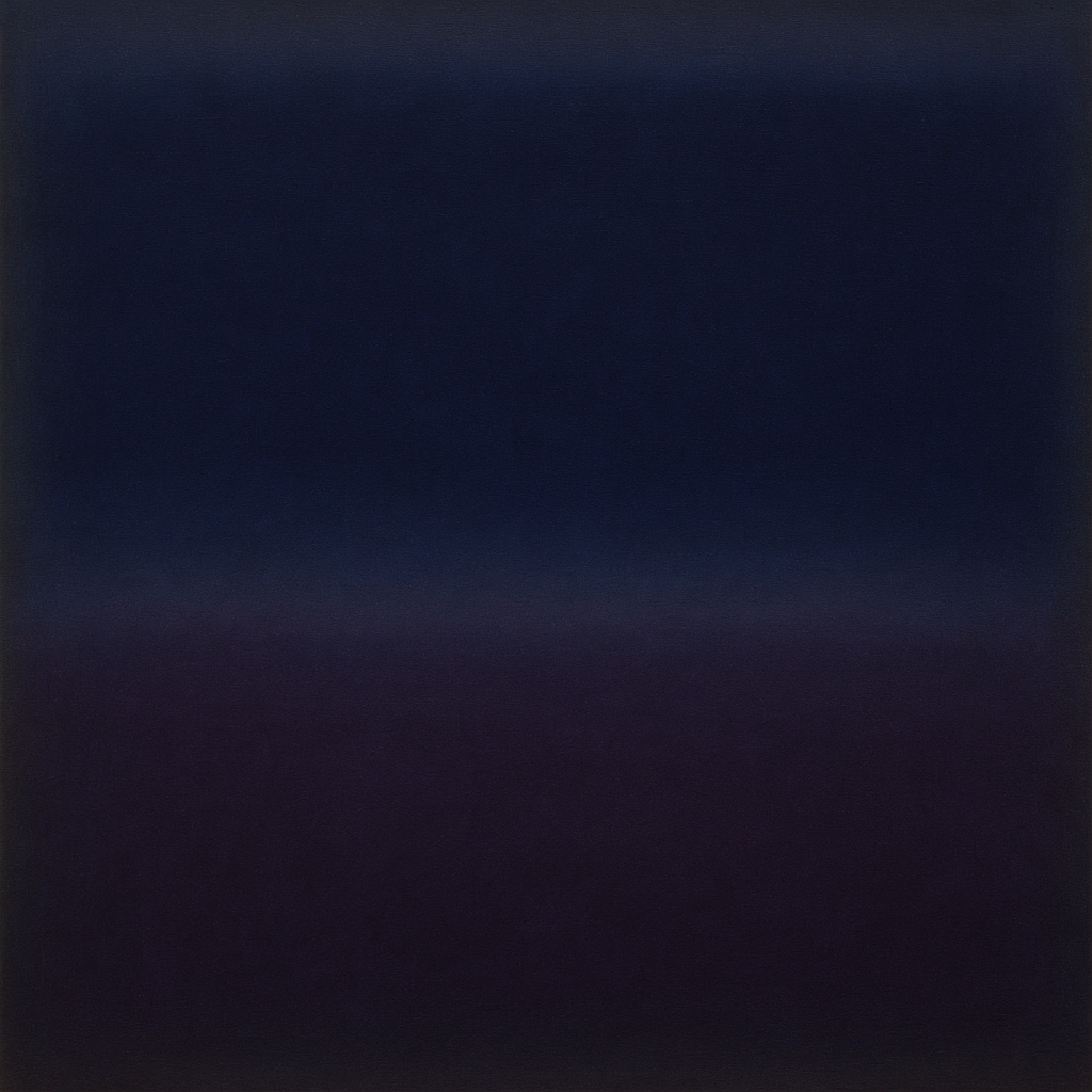 Deep Indigo & Midnight Plum Ambient Field No. 8 Oil Painting - View 1