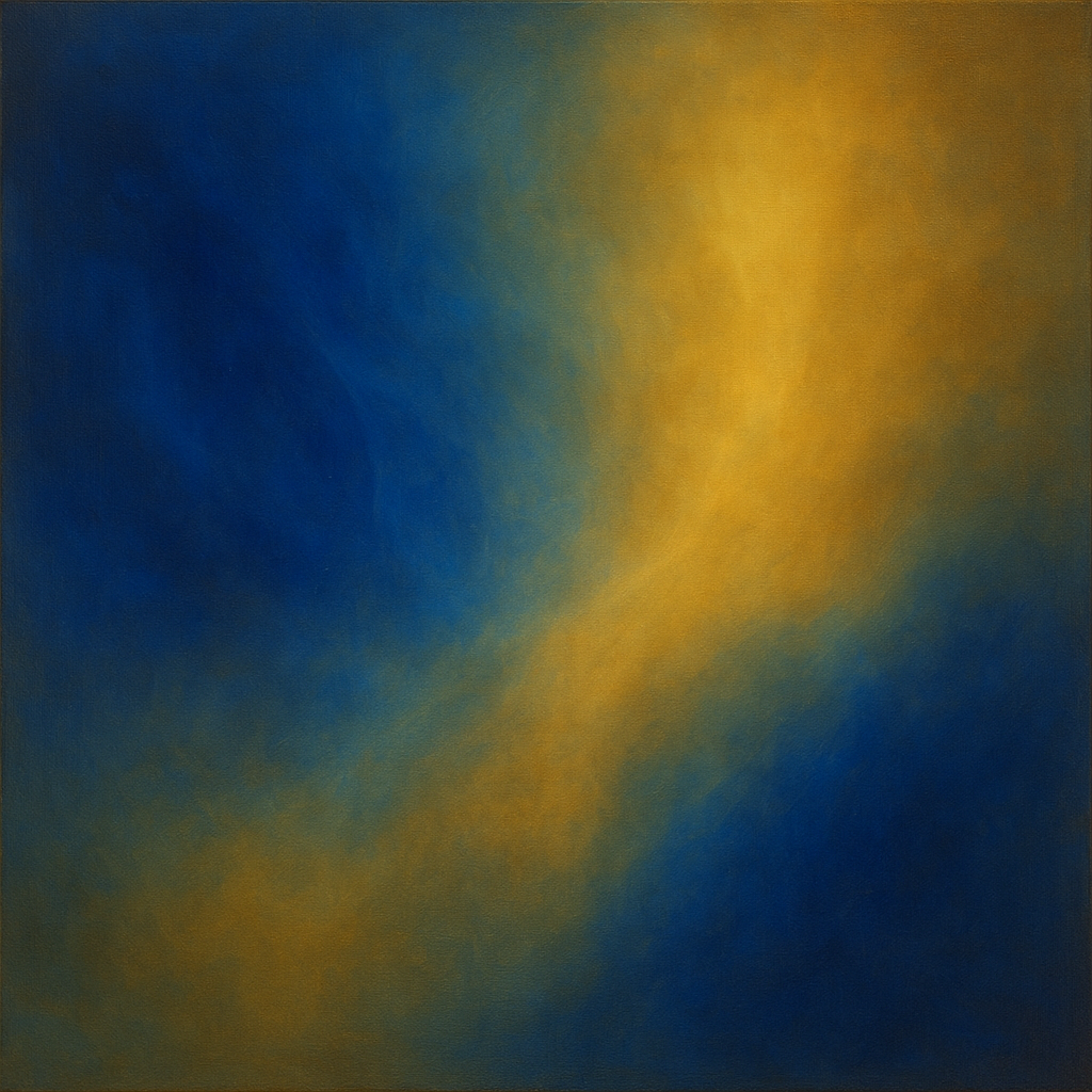 Lapis Lazuli & Golden Ochre Luminous Field No. 13 Oil Painting - View 1