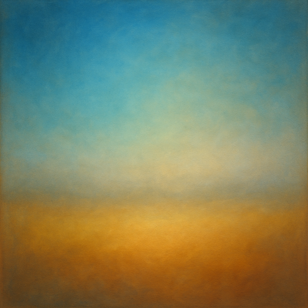 Celestial Azure & Warm Ochre Equilibrium No. 14 Oil Painting - View 1
