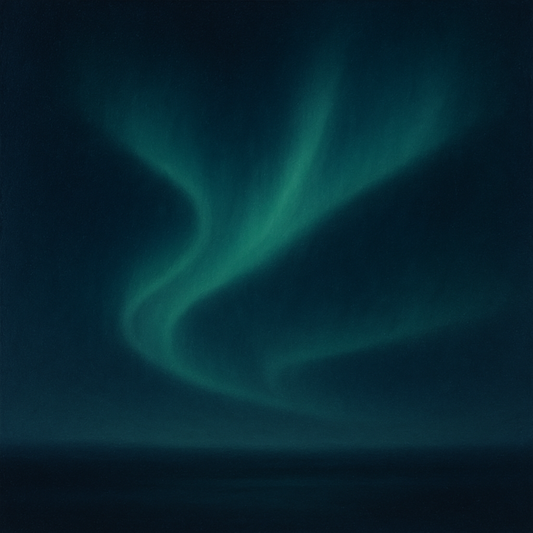 Aurora Borealis Veil in Deep Midnight Indigo No. 22 Oil Painting - View 1