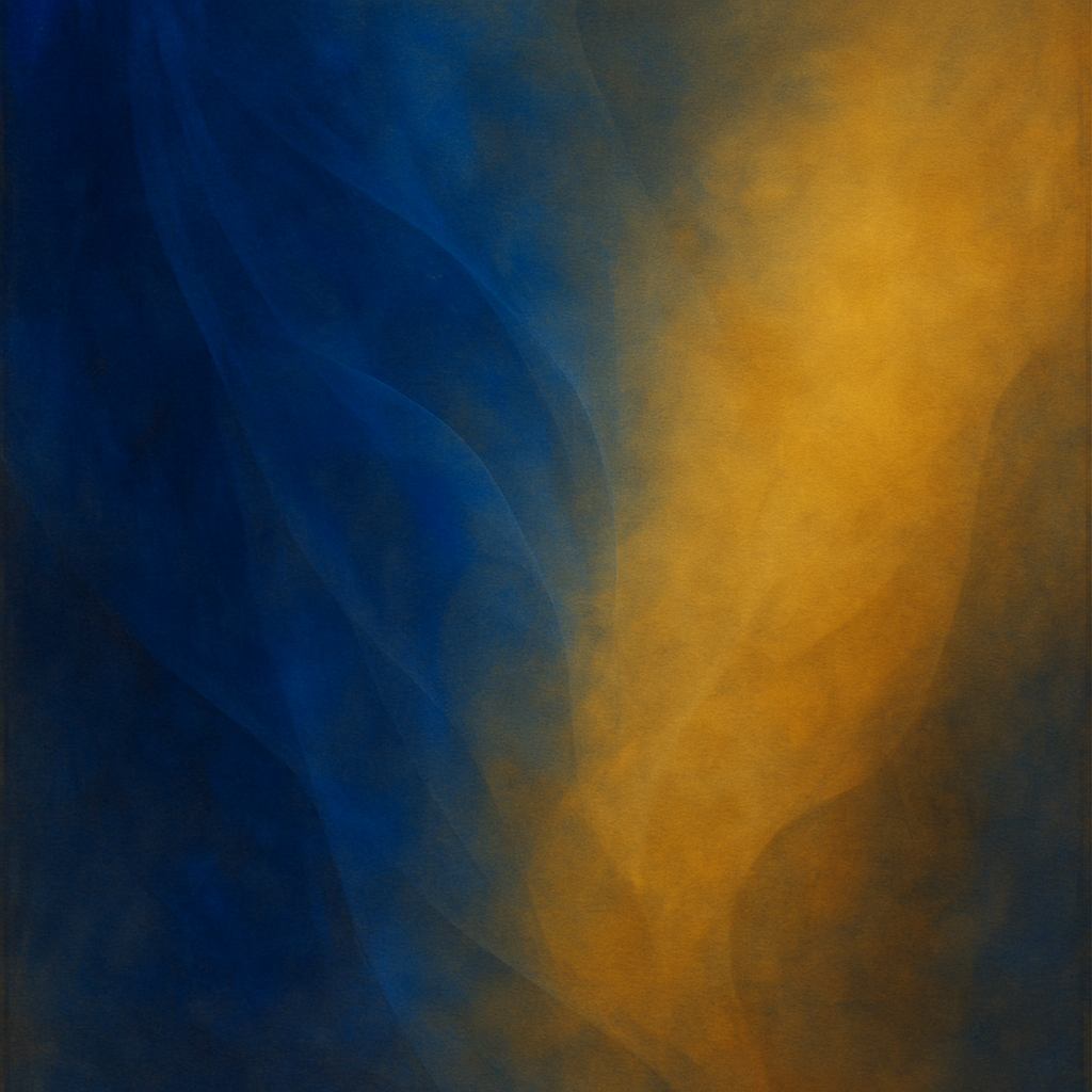 Lapis Lazuli & Golden Ochre Luminous Field No. 16 Oil Painting - View 1